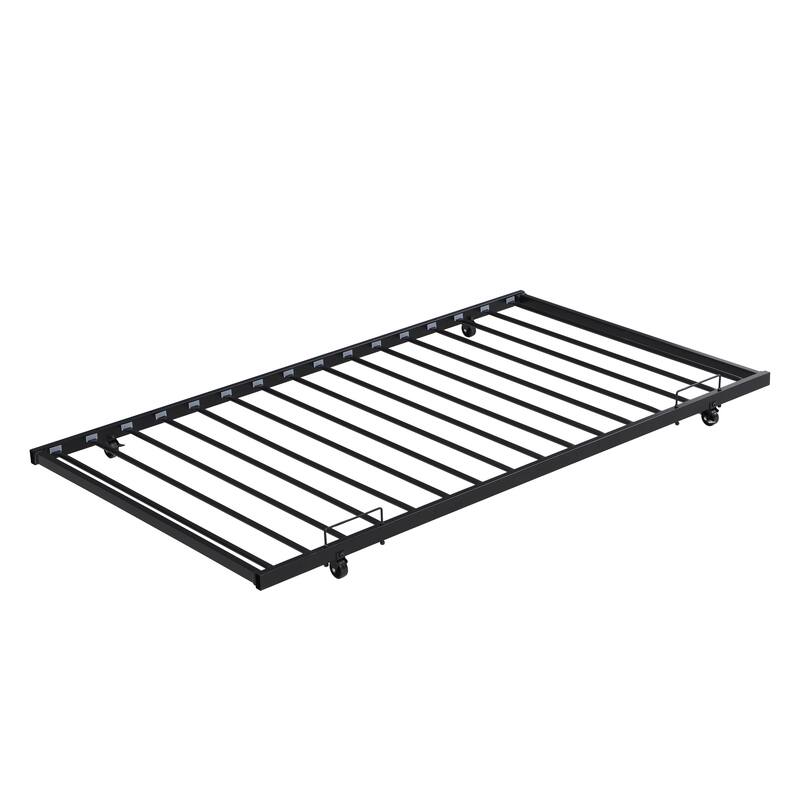 Twin Size Metal Daybed with Trundle and Back