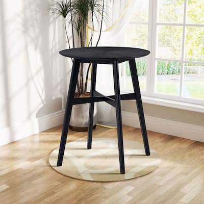 31.5 Inch Oversize Round Bar Table, Wooden High Top Kitchen Dining Table for Pub,Living Room,Restaurant,Cocktail Bar