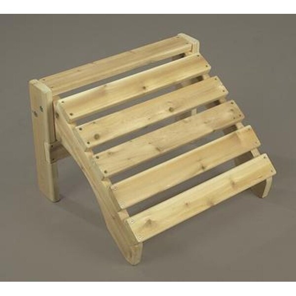 22" Natural Cedar Over-Sized Wooden Adirondack Ottoman - N/A