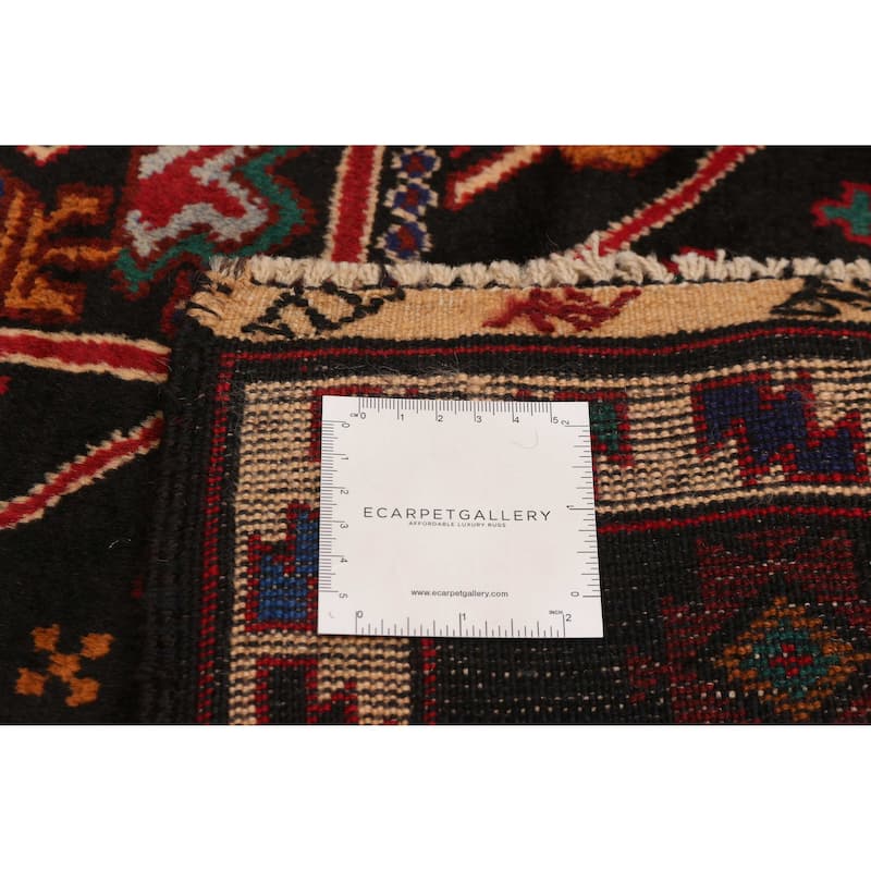 Teimani Black, Red Rug 4'5" x 7'6" - 4'5 x 7'6