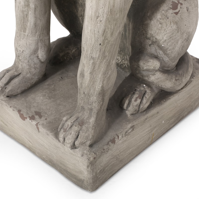Gomer Outdoor Cast Stone Outdoor Dog Garden Statue by Christopher Knight Home