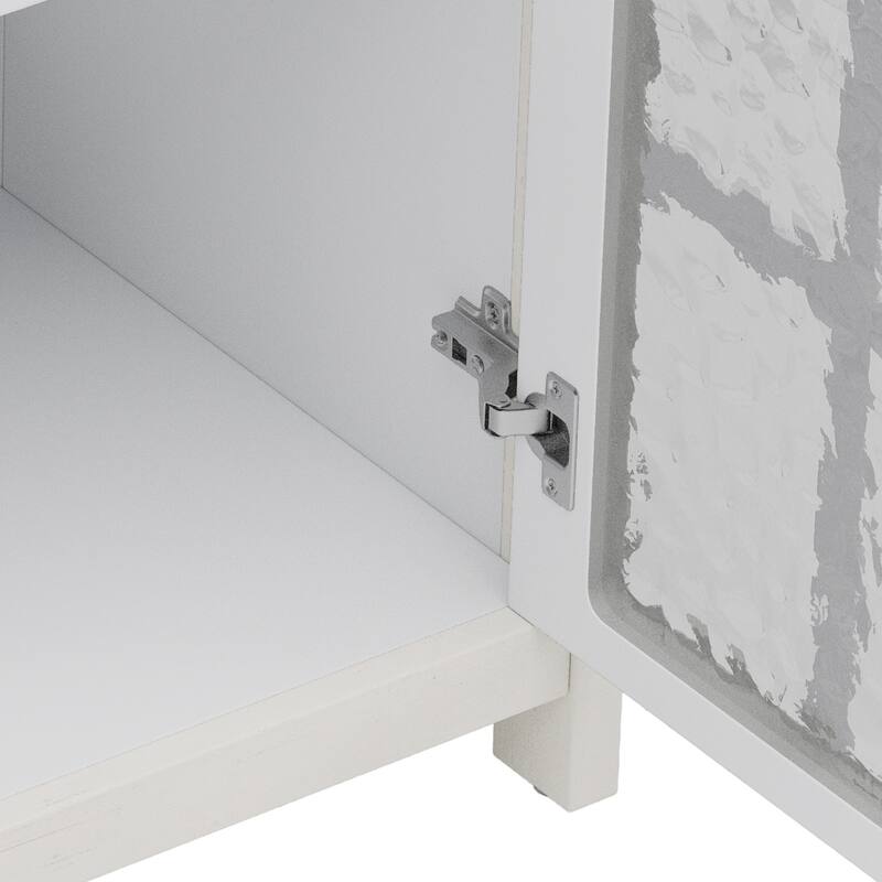 Bathroom Vanity with Sink, Freestanding Wood Bathroom Cabinet, Storage Cabinet with Tempered Glass Doors & Adjustable Shelves