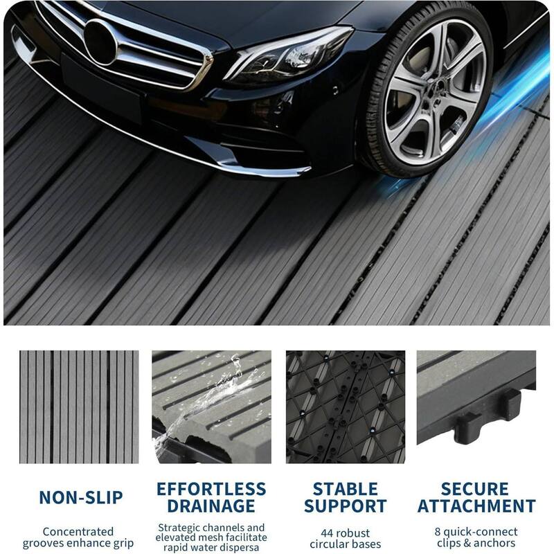 48-Pack 12"X12" Interlocking Patio Flooring Tiles for Patio, Balcony, Porch, Poolside