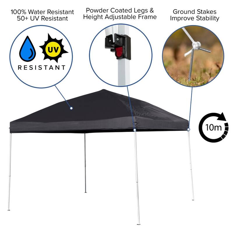 10'x10' Weather Resistant Easy Pop Up Event Straight Leg Instant Canopy Tent - 10x10