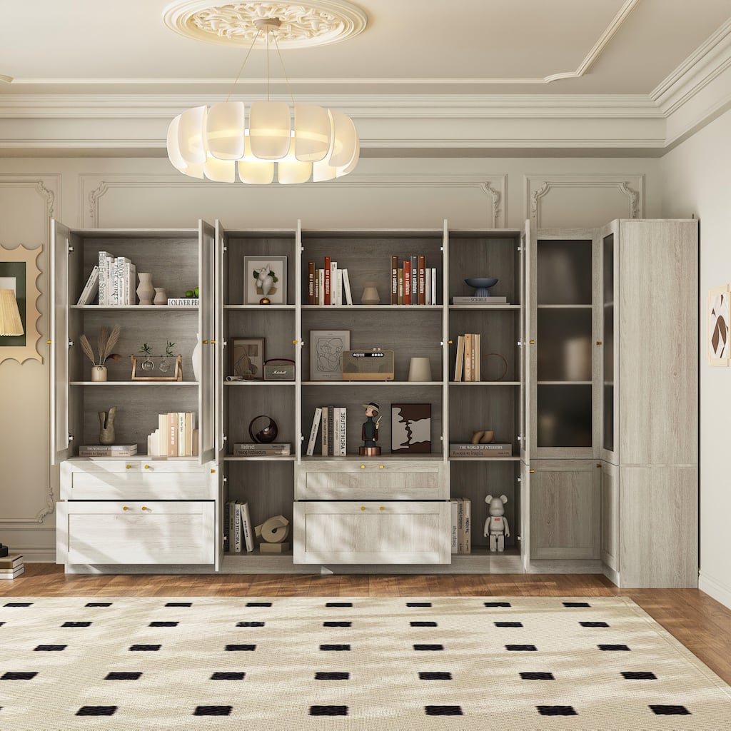 Elegant White Modular Bookcase: Stylish and Flexible Storage Solution for Your Home