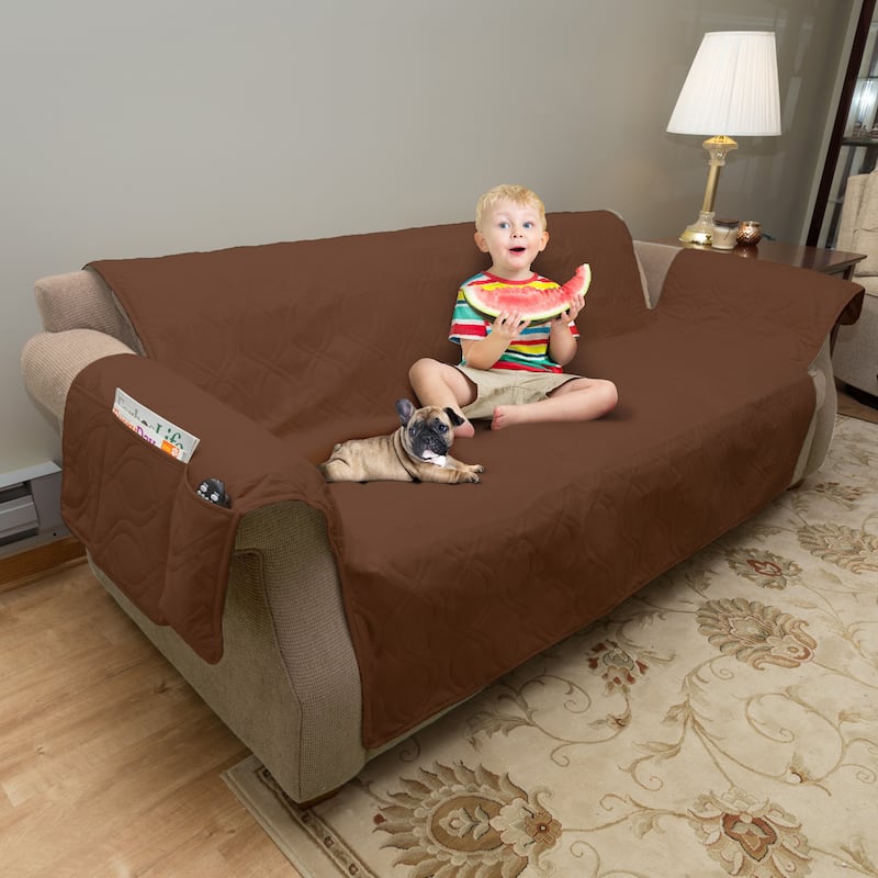 PETMAKER Waterproof Nonslip 3-Cushion Couch Cover for Pets
