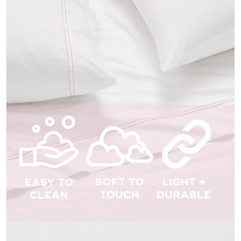 SCOUT Pick Stitch Cotton Percale Sheet Set
