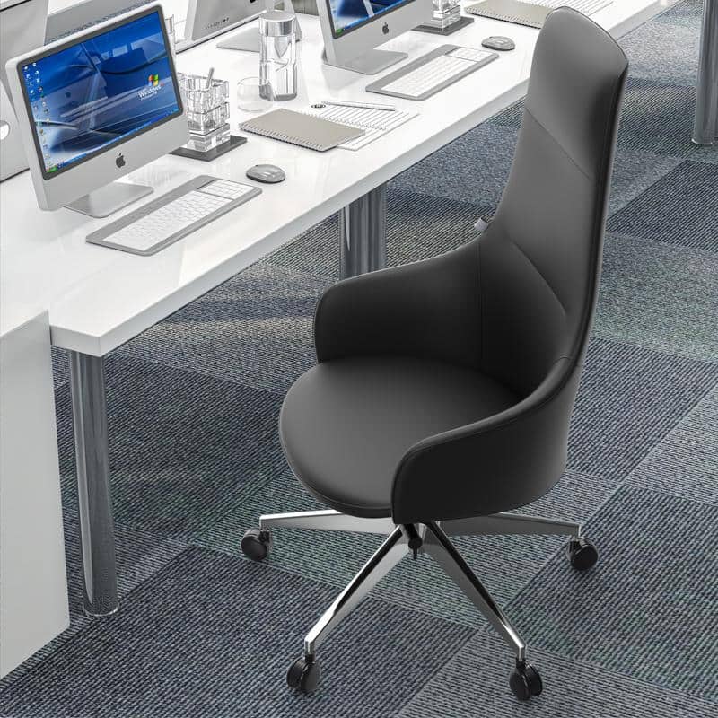 Celeste Ergonomic Adjustable Height Leather Executive Office Chair with Durable Iron Frame, and Swivel for Comfort & Support