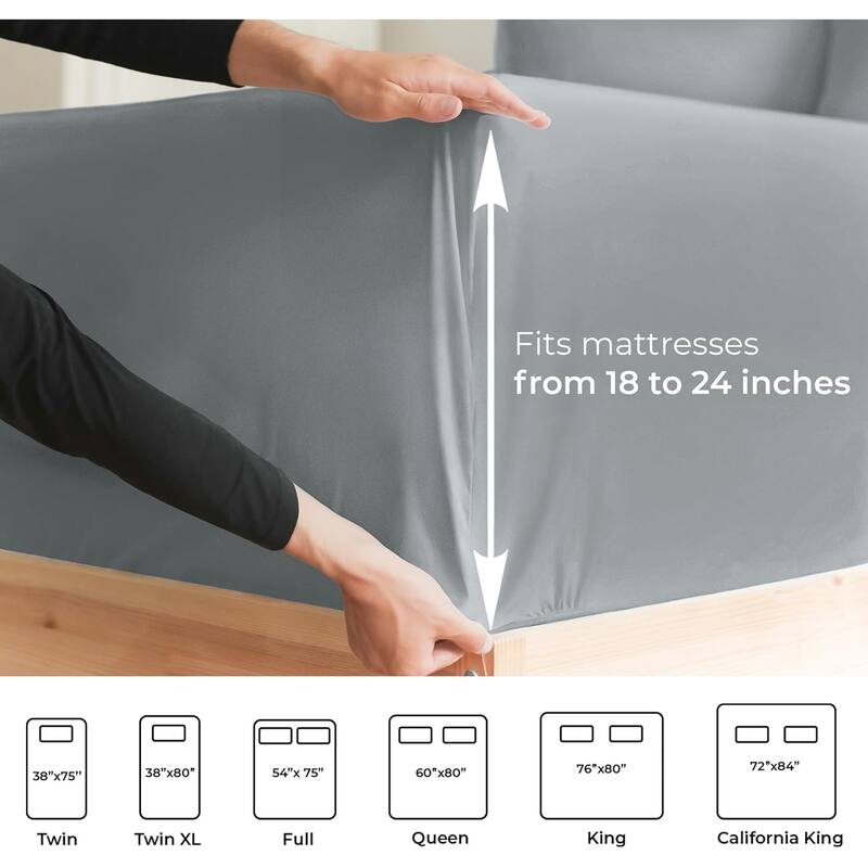 CGK Linens 6 Piece Extra Deep Pocket Microfiber Hotel Luxury Bed Sheets Set