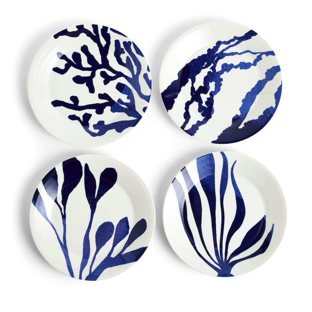 1815 Pacific Plate 24cm 9.4in 2025 Mixed Patterns Blue Set of 4 - 9.4 in