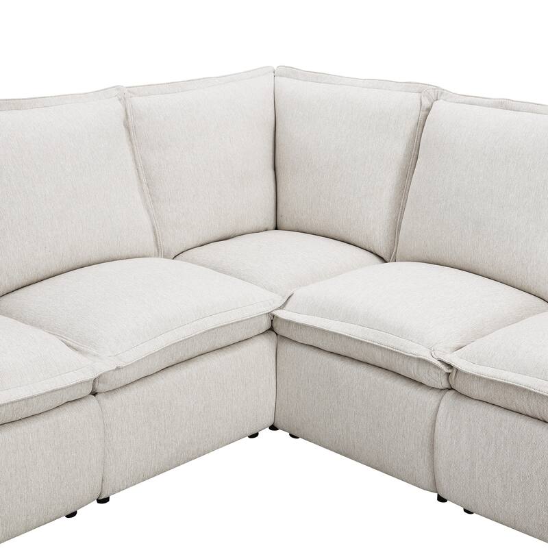 89.76'' L-Shaped 5-Seat Sectional Sofa with Power Recliner Chair, USB Charging, and Plush Home Theater Comfort
