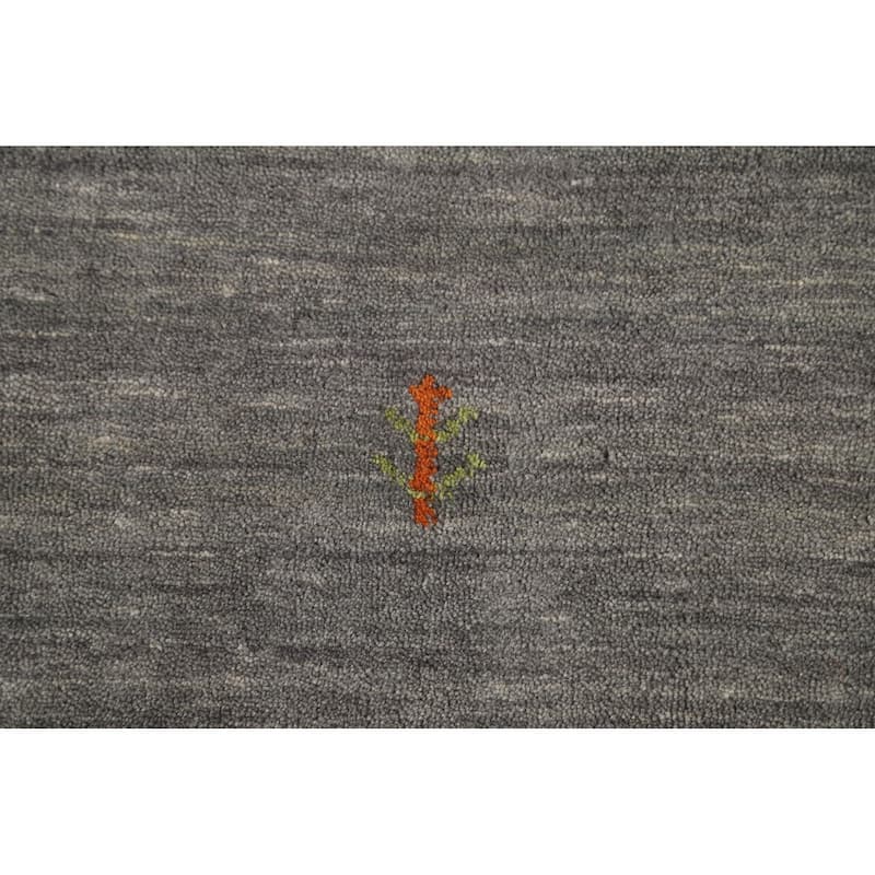 Gray Tribal Gabbeh Oriental Area Rug Handmade Wool Carpet - 3'11"x 5'10"