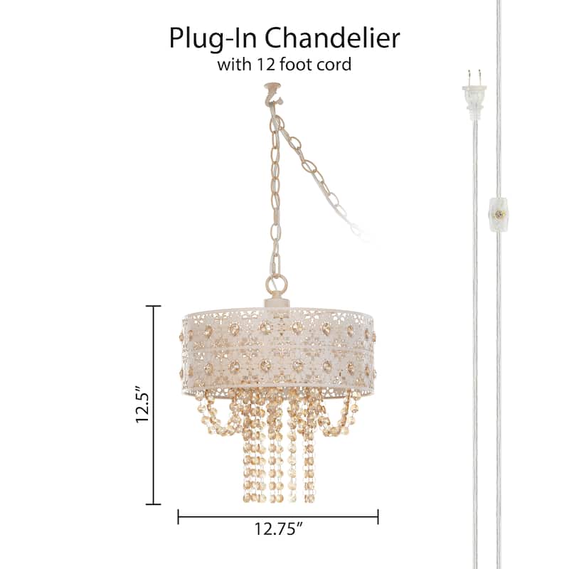 River of Goods Adelia Crystal and Metal 12.5-inch Hanging Lamp - 12.75"L x 12.75"W x 12.5"H - 12.75"L x 12.75"W x 12.5"H