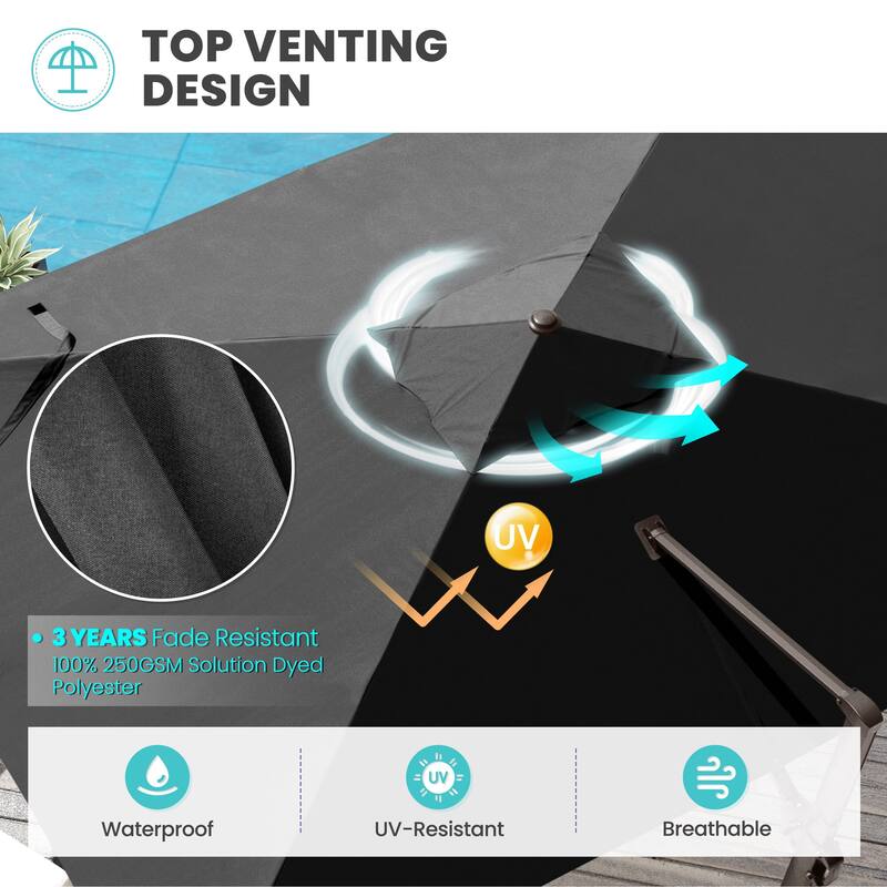 9 FT x 11.5 FT Outdoor Patio Cantilever-Offset Umbrella