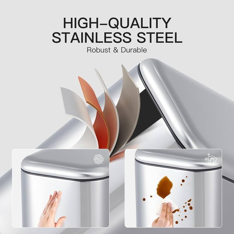 3.72 Gallons Trash Can, Step Garbage Can for Bathroom, Bedroom, Office, Kitchen