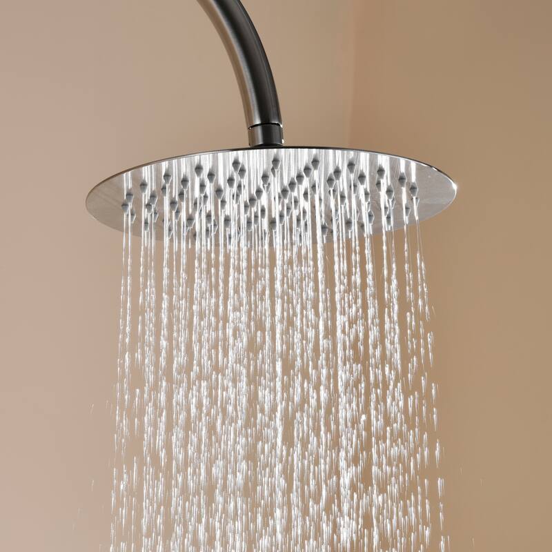 81"H Stainless Steel Freestanding Outdoor Shower with Handheld Shower