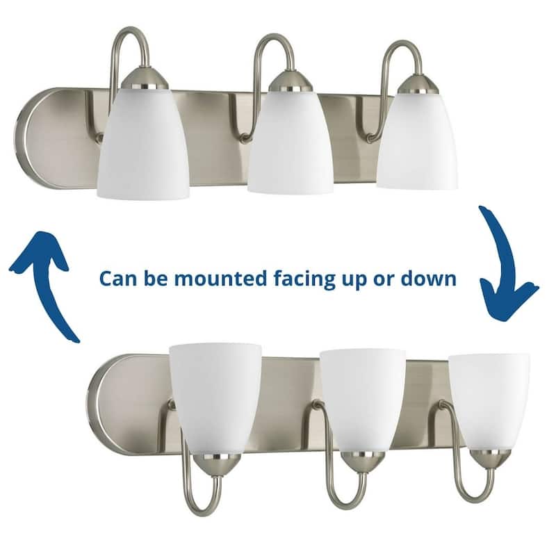 Metric Collection 4-Light Brushed Nickel Etched/Painted White Inside Glass Coastal Bath Vanity Light