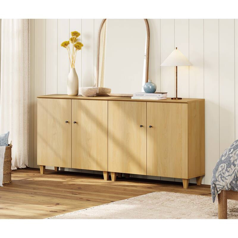 Buffet Cabinet with 3 Compartments for Dining Room, 32.4"H Sideboard