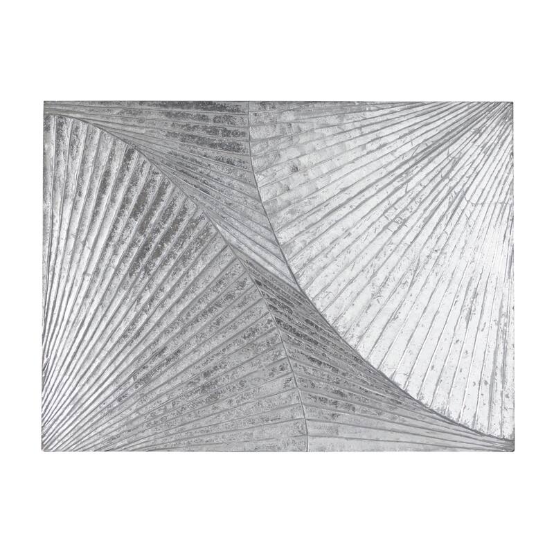 Stylish Wood Carved Radial Geometric Wall Decor - Gold or Silver