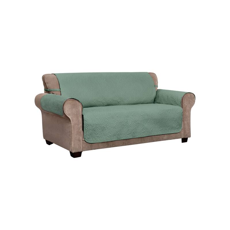 Belmont Leaf Secure Fit Sofa Furniture Cover Slipcover - Moss