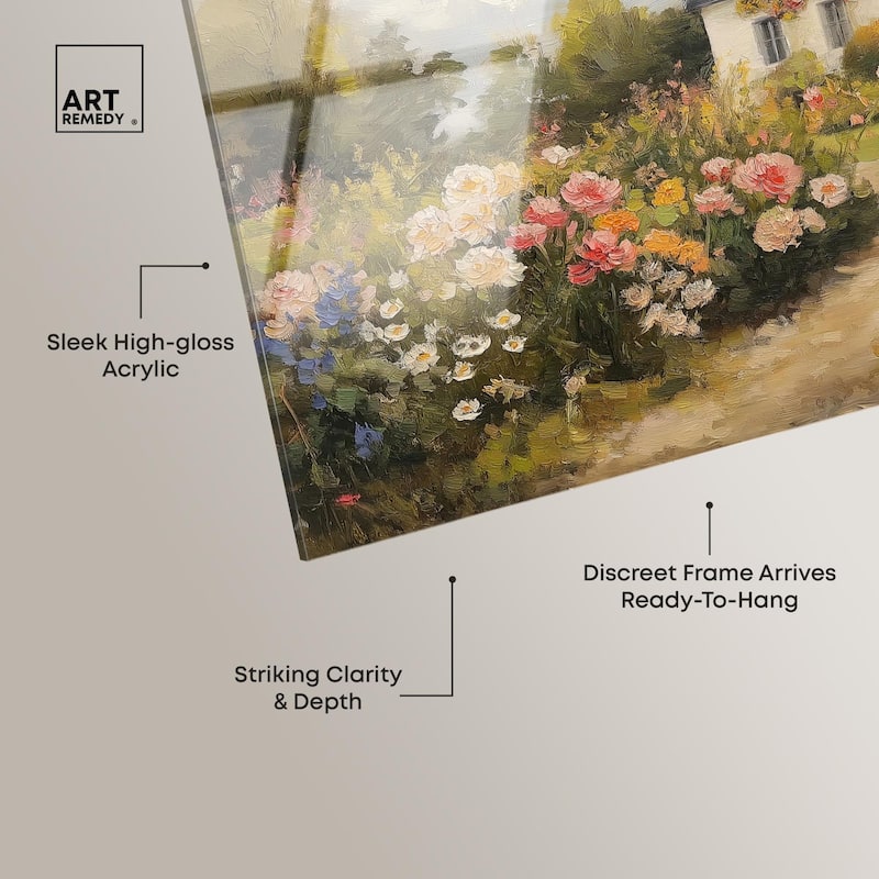 Floral Welcome Acrylic by Art Remedy, Ready to Hang