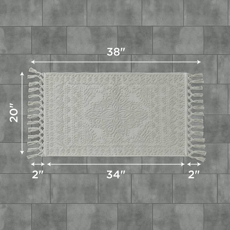 French Connection Nellore Fringe Cotton Bath Rug