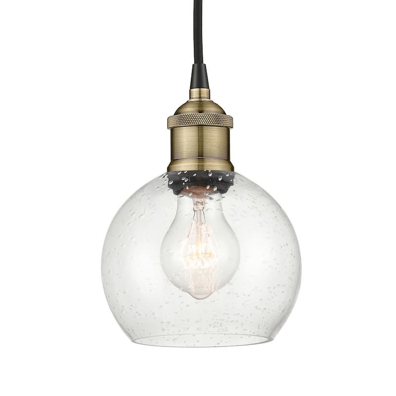 Innovations Lighting 616-1P-9-6 Athens Pendant Athens 6" Wide Mini - Black Antique Brass / Seedy