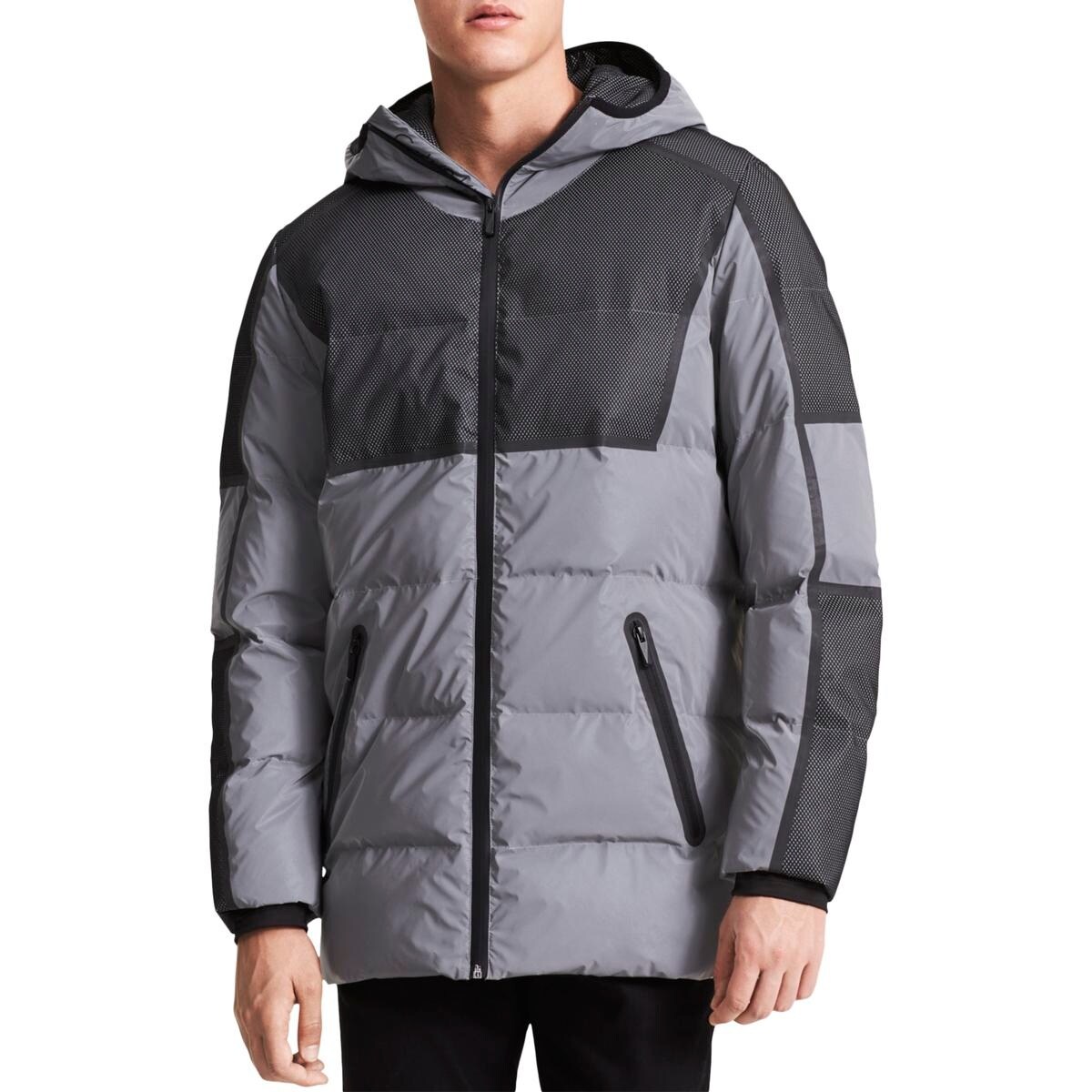 Shop Calvin Klein Mens Puffer Coat Reflective Winter L