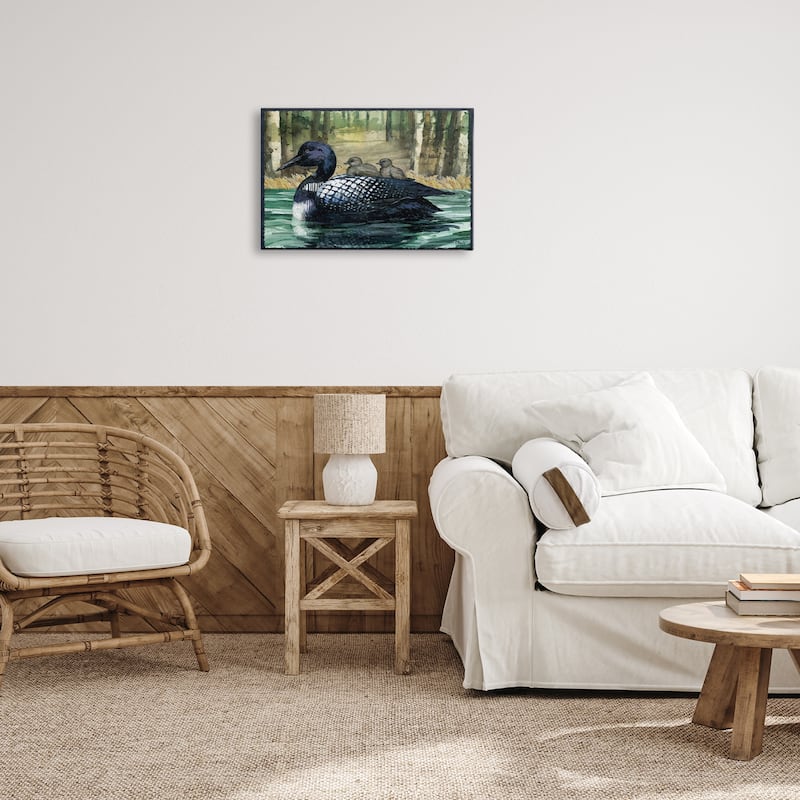 Stupell Loon Family on Lake Canvas Wall Art Design By Paul Brent