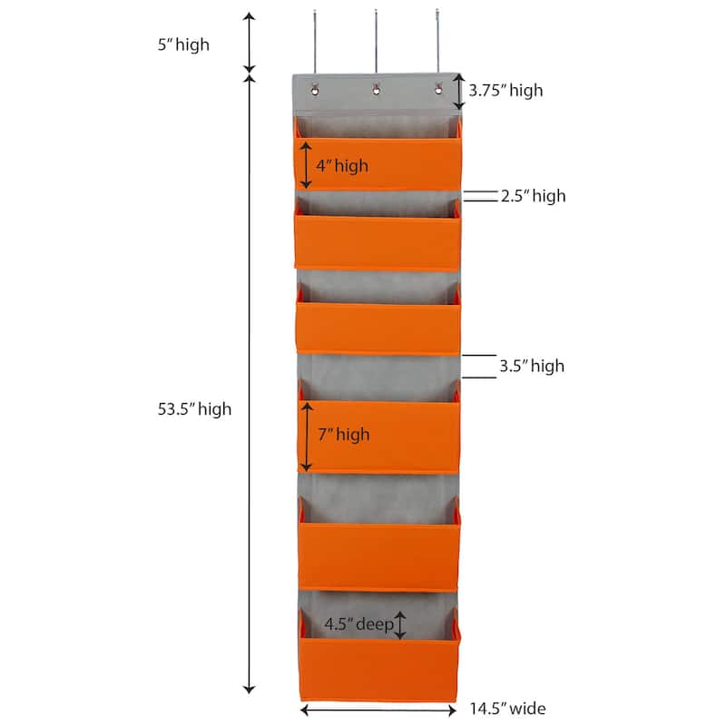 Household Essentials 6 Pocket Over the Door Organizer - 7.0"L x 15.0"W x 57.0"H