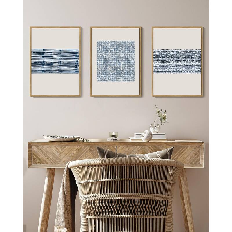 Blue Abstract Framed Wall Art Modern