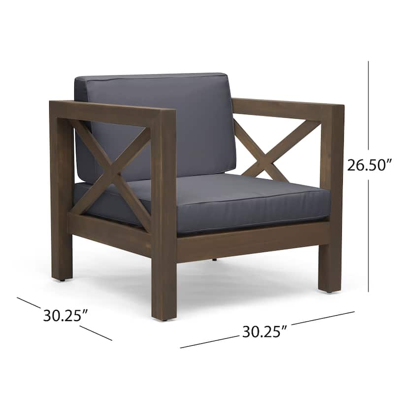 Brava Outdoor Acacia Wood 6-piece Chat Set by Christopher Knight Home