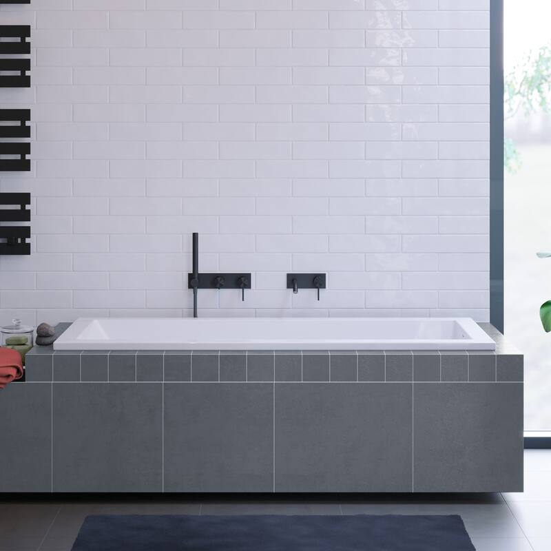 Lausanne 54" X 30" Reversible Drain Drop-In Bathtub - 30x54 Reversible