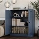preview thumbnail 40 of 50, Palace Imports 100% Solid Wood 3-Shelf Bookcase, Adjustable Shelves, 32" Wide, 35.75" Tall Solid Doors - Antique Blue