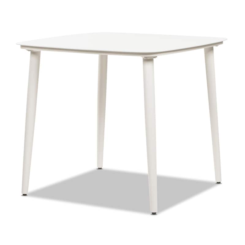 Santorini 33.5" Aluminum Outdoor Patio White Coffee Table - 33.5"W X 33.5"D X 29.5"H