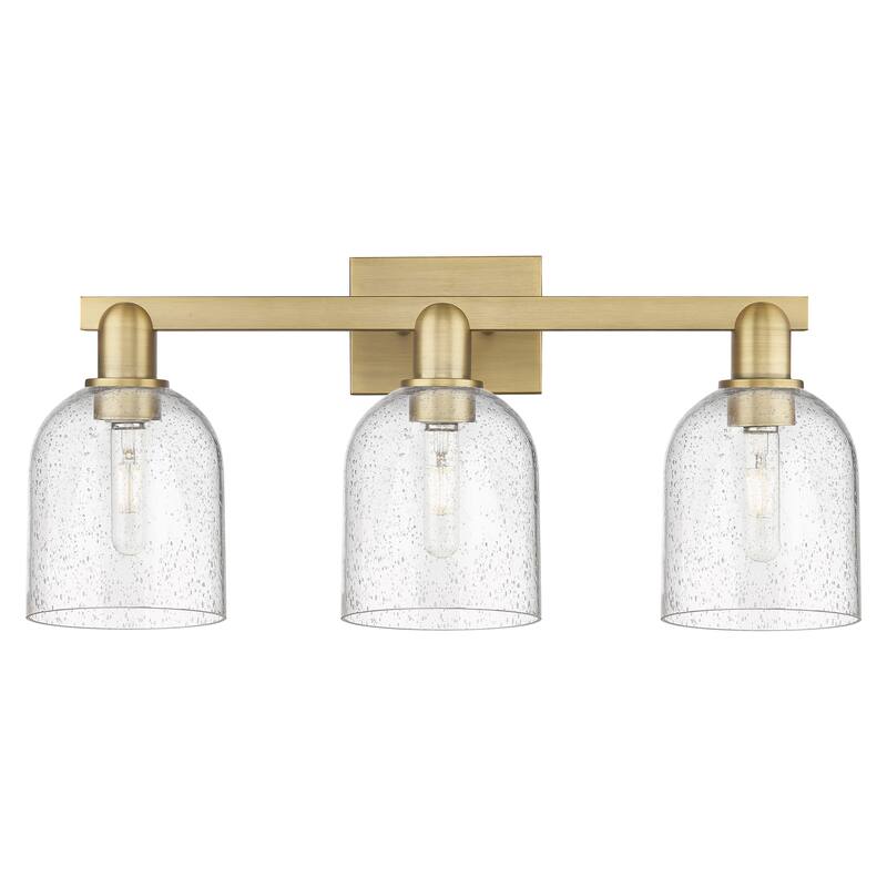 Innovations Lighting Endless Possibilities Arcadia - Bella - 3 Light 25" Bath Vanity Light - Brushed Brass/Seedy