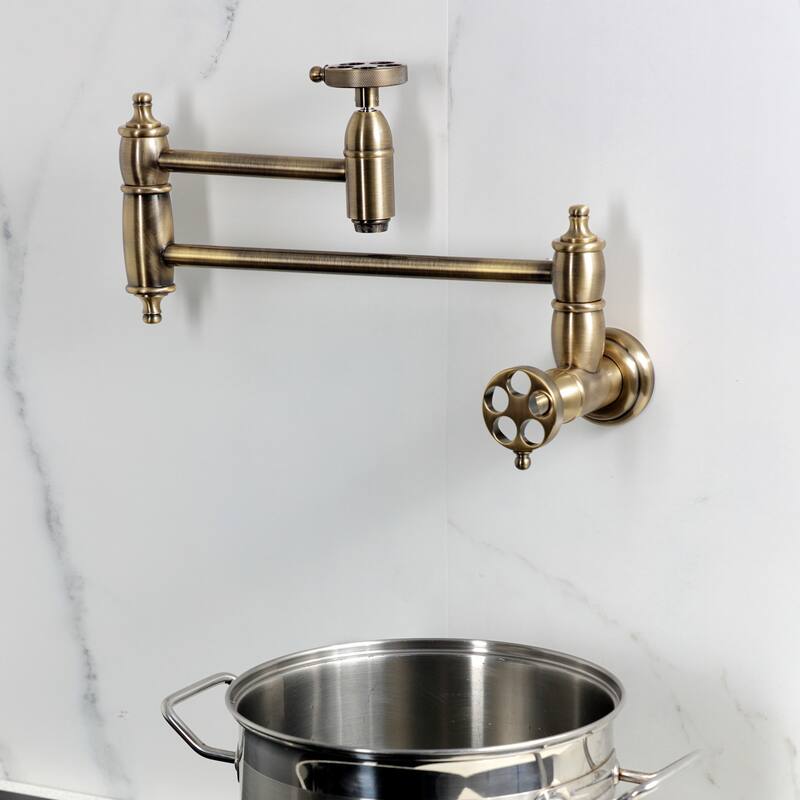 Wendell Two-Handle 1-Hole Wall Mount Pot Filler Faucet