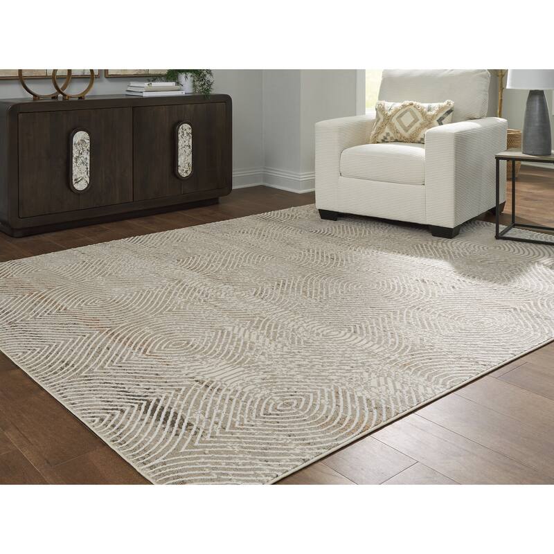 Signature Design by Ashley Bachus Beige Area Rug - 94" W x  120" D x  0.3" H