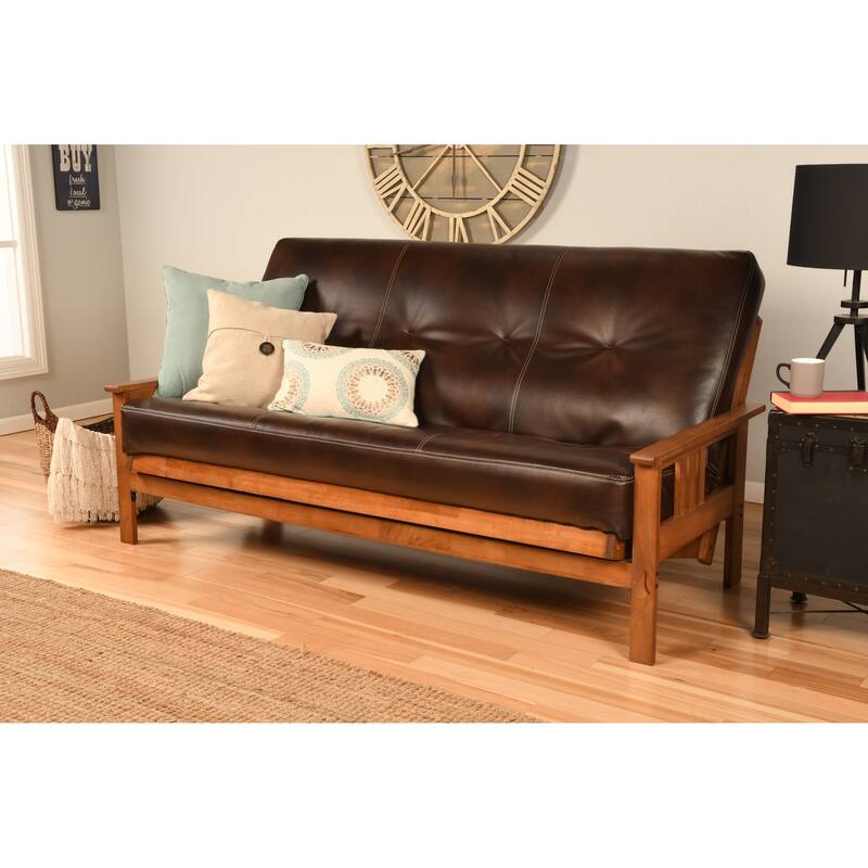 Porch & Den Kern Full-size Futon Frame and Mattress Set - Oregon Trail Java
