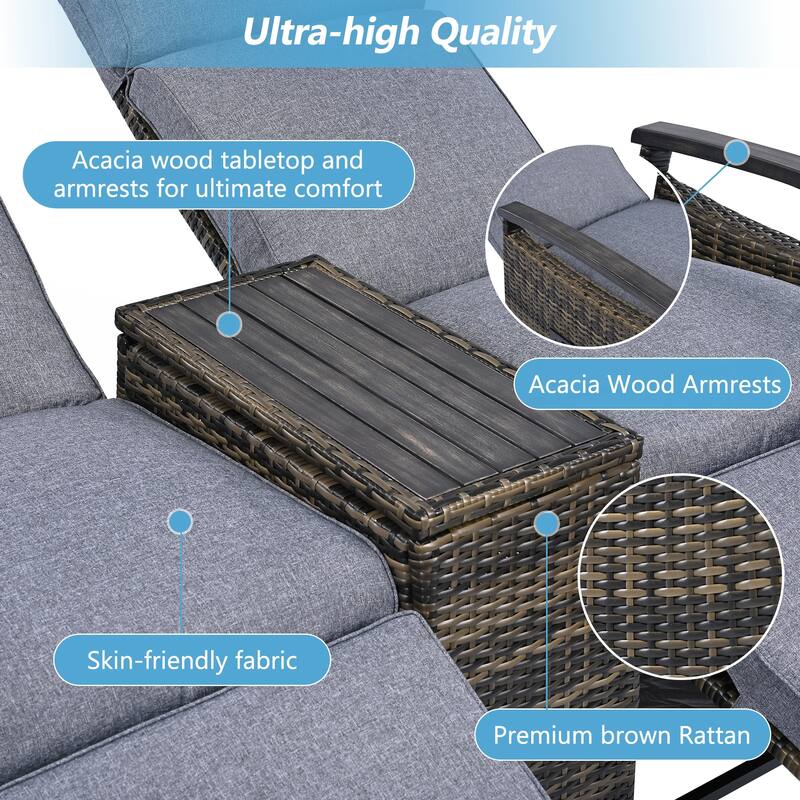 Patio Recliner Loveseat Chair