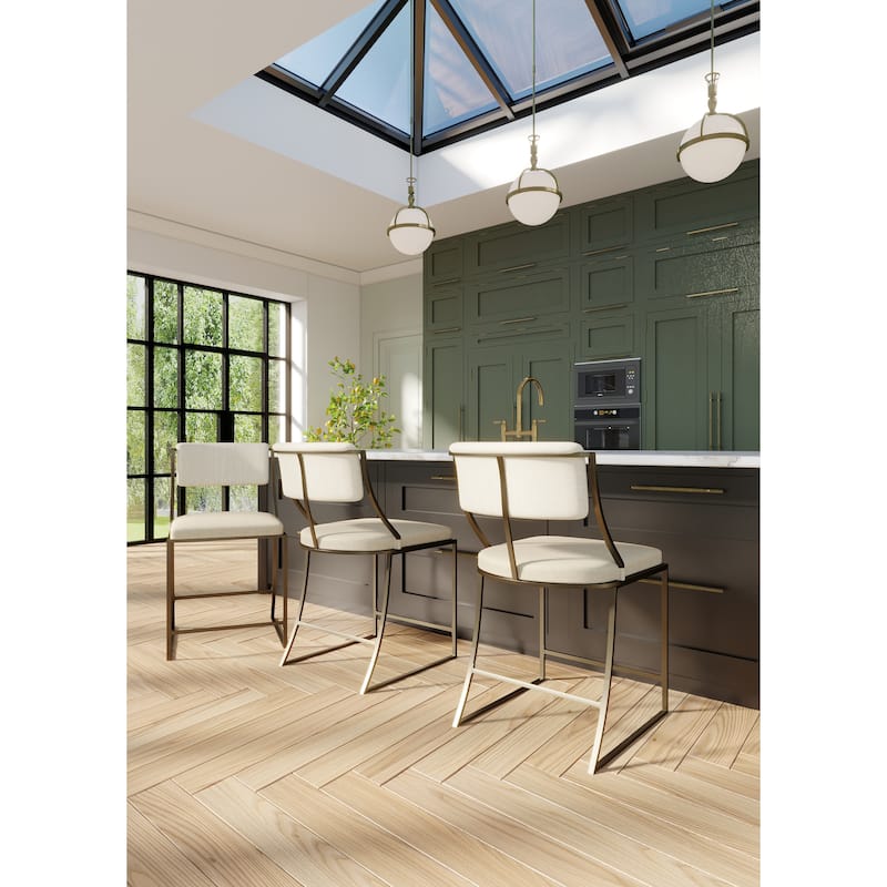 New Ridge Home Goods Mina Metal Modern Upholstered Bar Stool