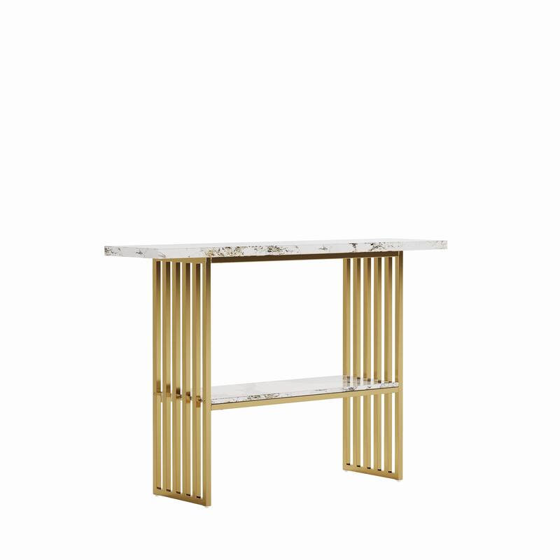 Modern Luxury 47.24" Console Table Stylish Entryway Table with Storage Shelf for Home Decor