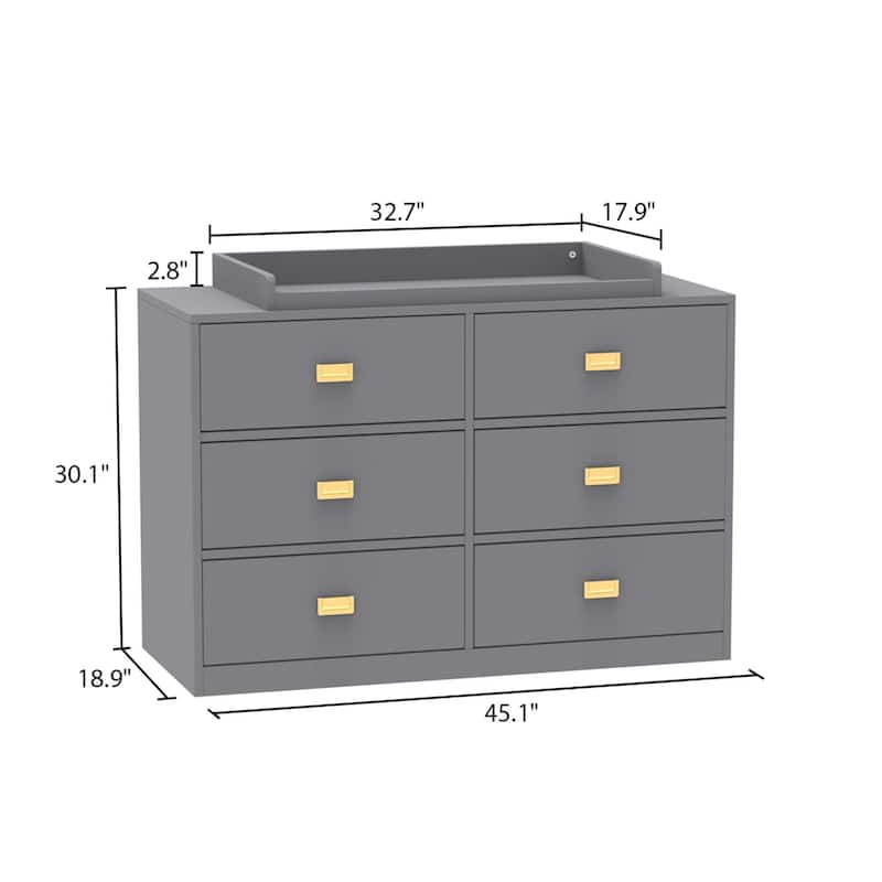 Timechee 45.1"W Changing Table Dresser