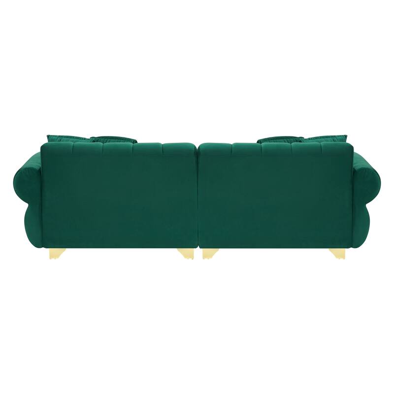89.37" Velvet Three-Seater Upholstered Sofa