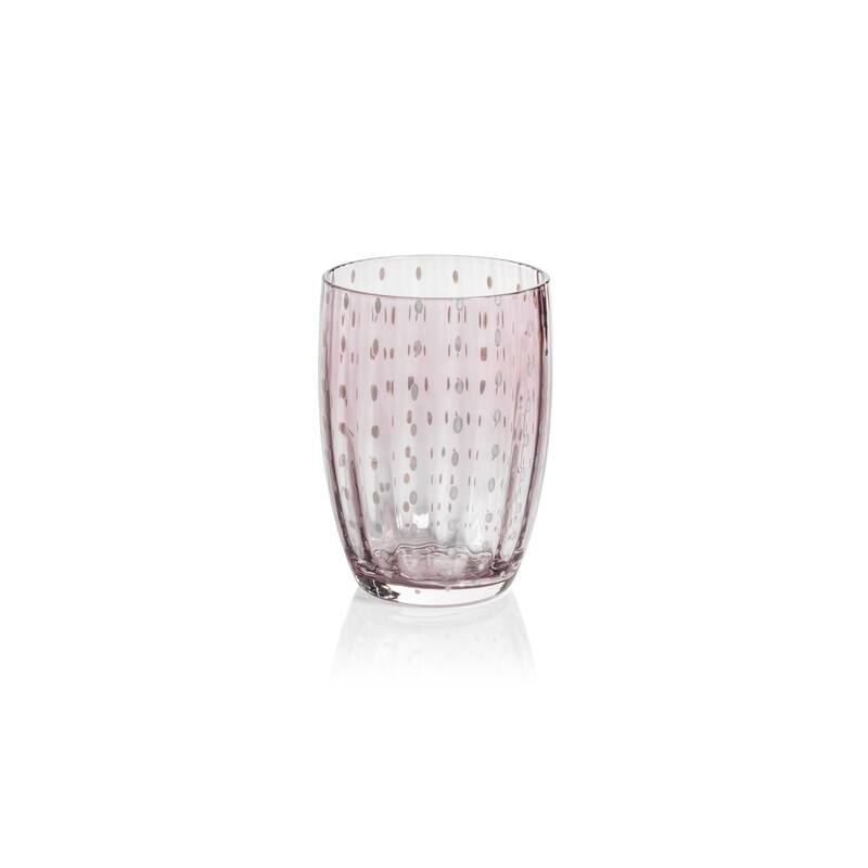 Pescara White Dot Tumbler Glasses, Set of 4 - Purple
