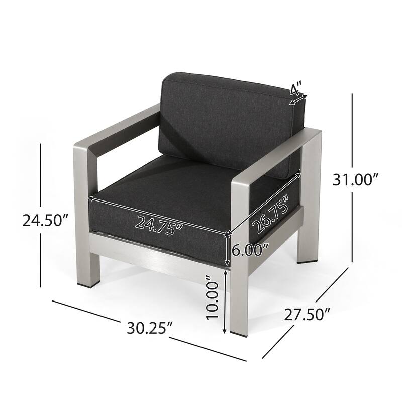 Aviara Outdoor Aluminum Club Chairs (Set of 4) by Christopher Knight Home