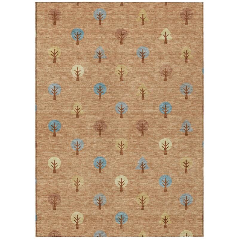 Machine Washable Indoor/ Outdoor Modern Mulvane Chantille Rug