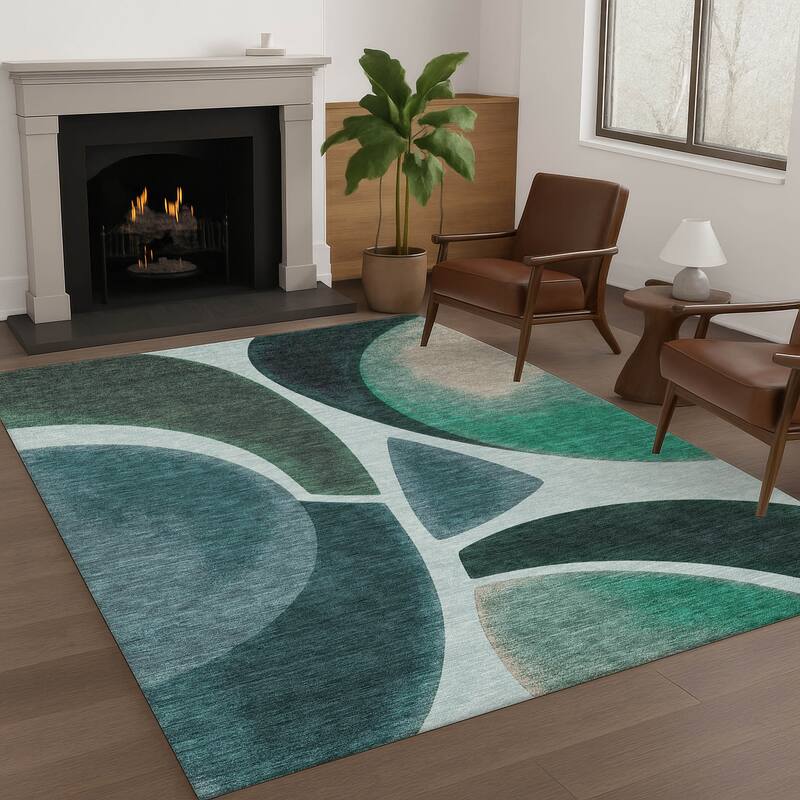Machine Washable Indoor/ Outdoor Modern Hays Chantille Rug