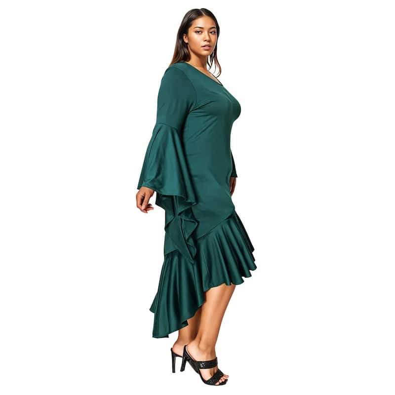 L I V D Women's Plus Size Arielle Flowy Mermaid Hem Dress