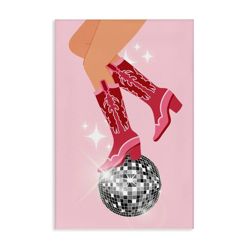 Stupell Balancing Disco Cowgirl Canvas Wall Art Design By LSR Design Studio - 16 x 24